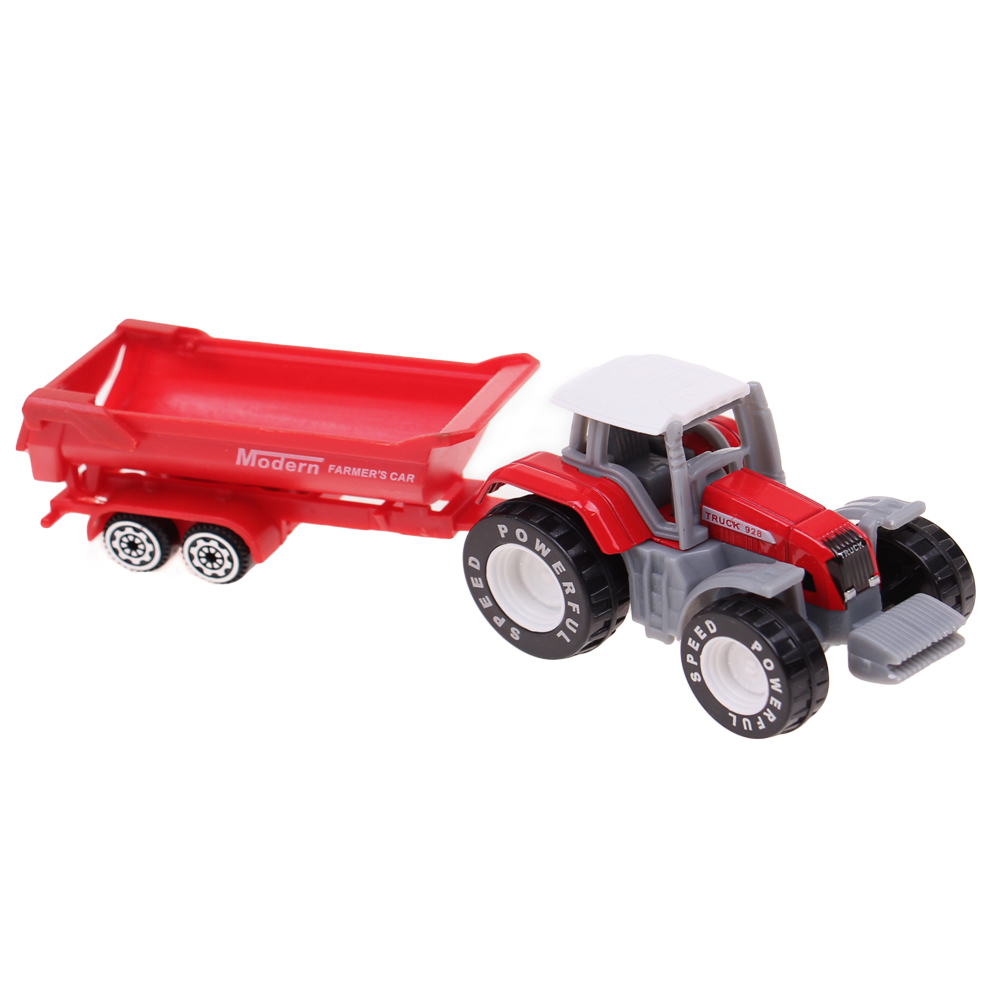 Traktor s návěsem červený - náhled 2