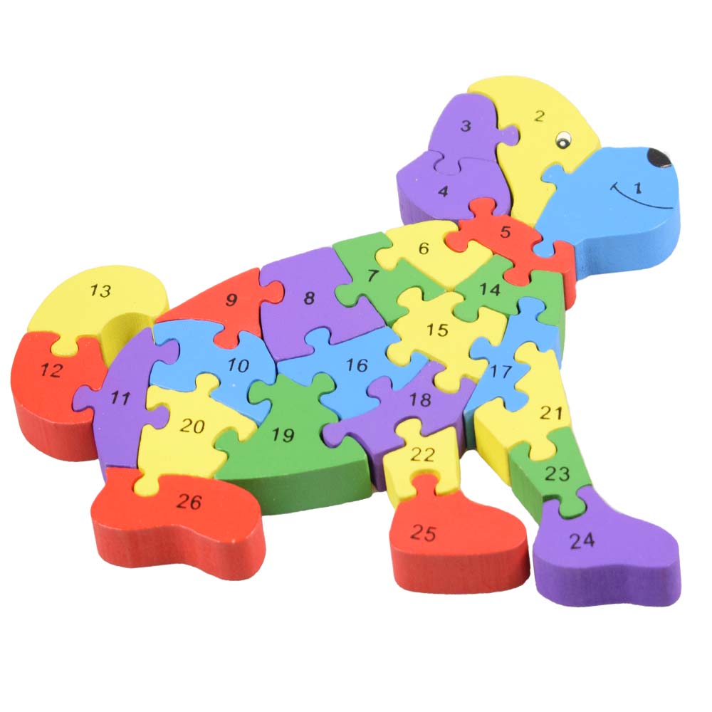 Vzdělávací dřevěné puzzle pes - náhled 1