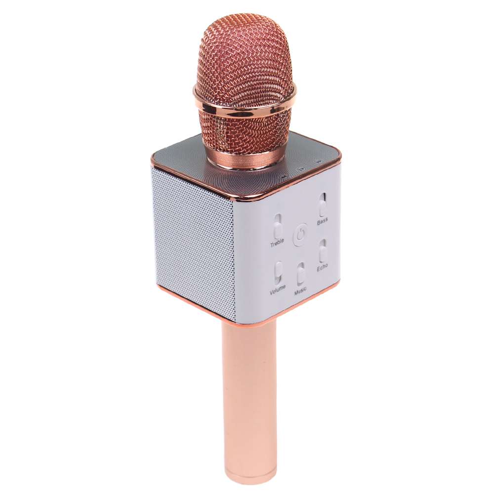 Karaoke mikrofon Q7 s pouzdrem rosegold - náhled 1