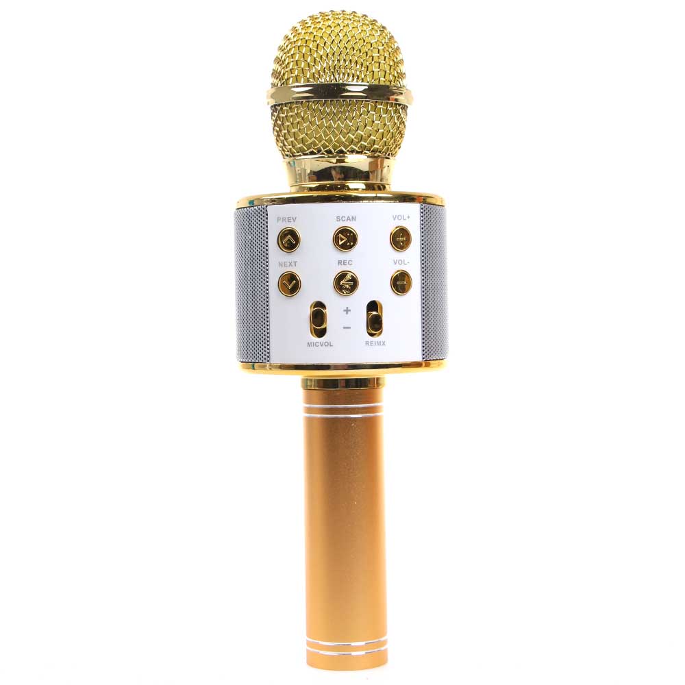 Karaoke mikrofon WS-858 zlatý - náhled 5