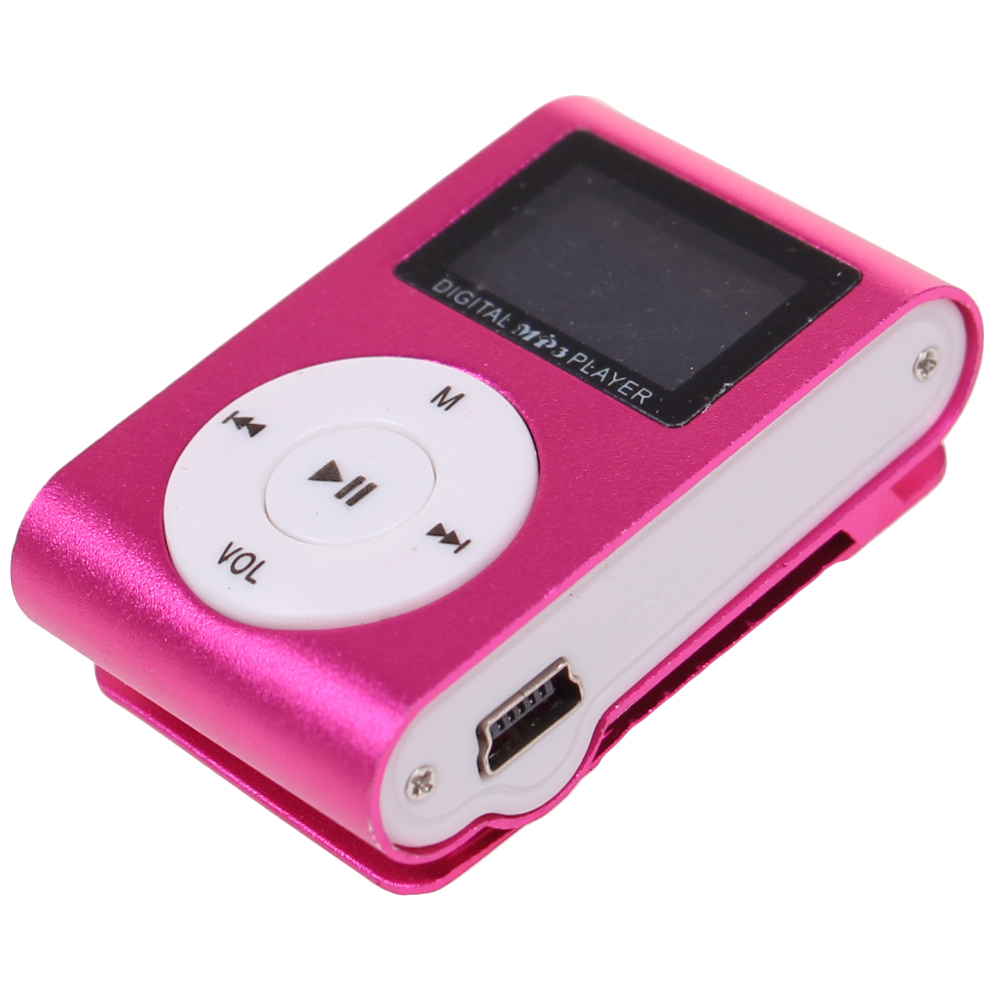 Mini MP3 přehrávač s displejem růžový - náhled 2