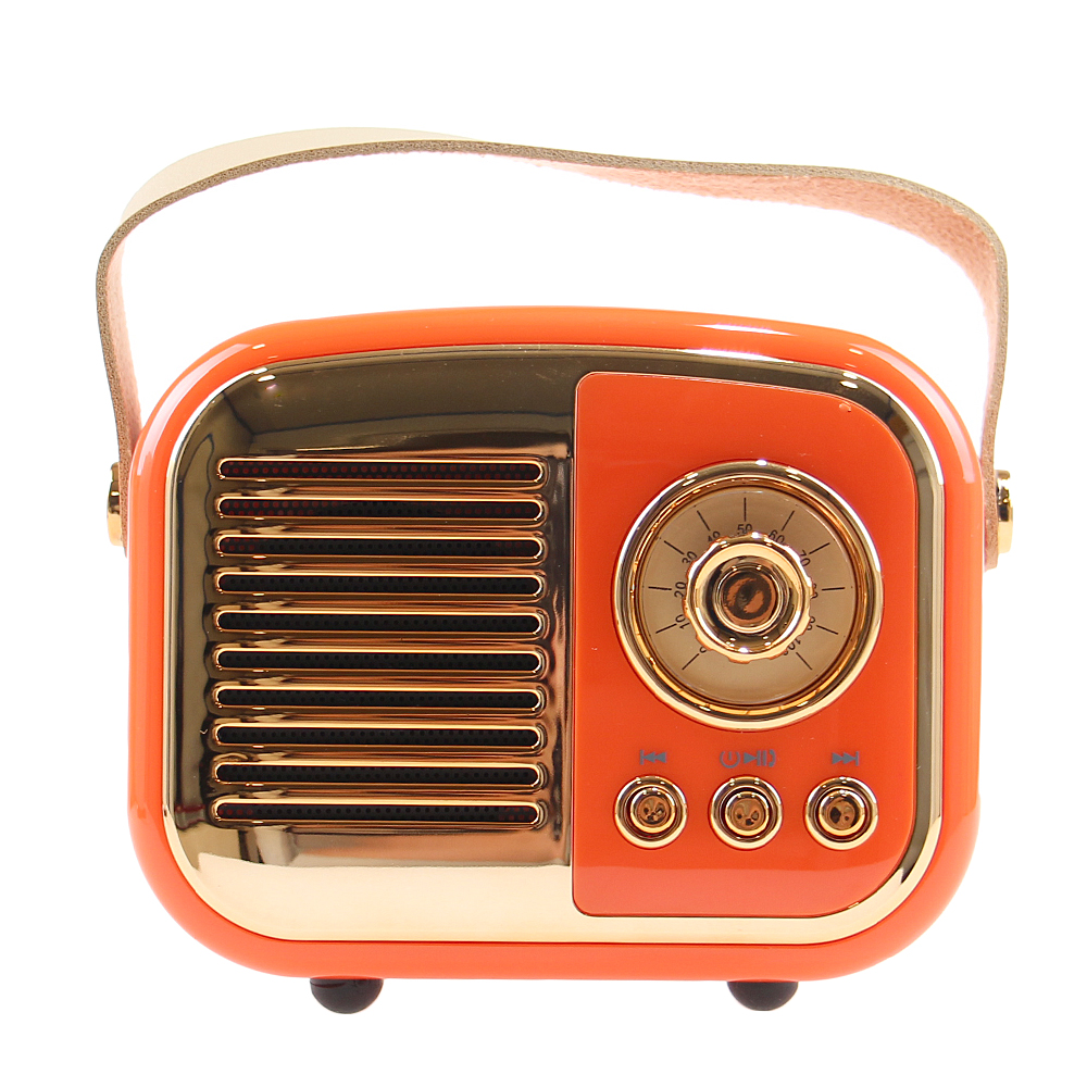 Bluetooth reproduktor retro rádio BS-52D oranžové - náhled 1