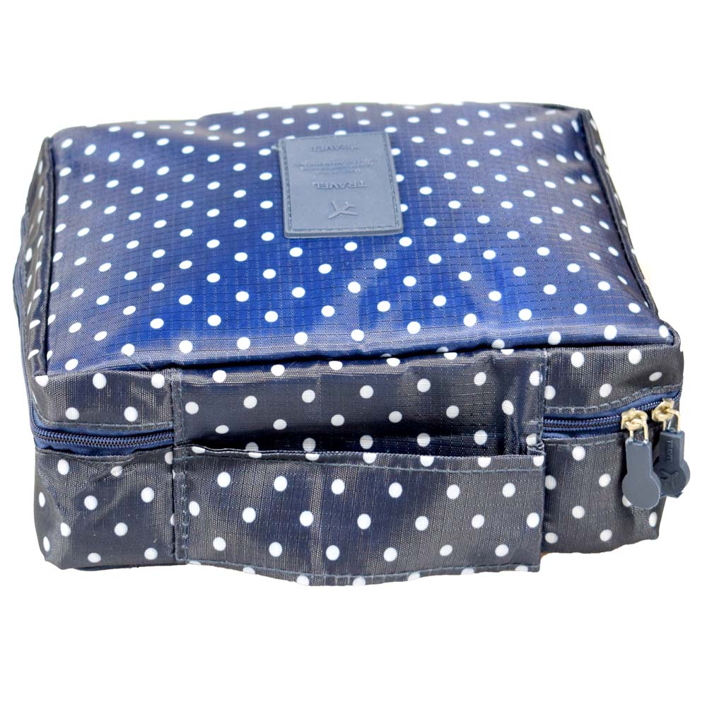 Kosmetická taška Travel modrá s puntíky - náhled 2