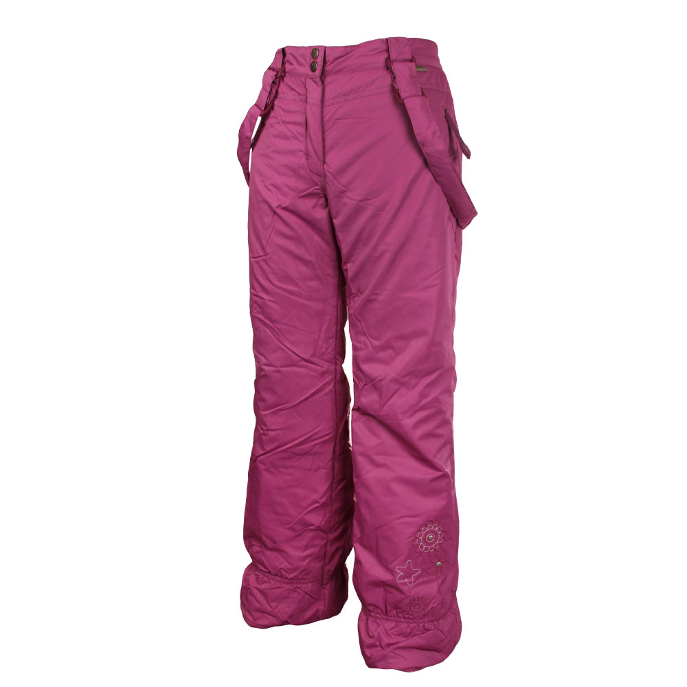 Zateplené kalhoty s výšivkou růžové vel. 140 - náhled 1