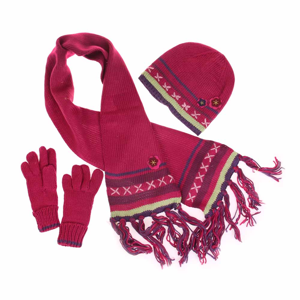 Dětský pletený set fialovo růžový vel. XL - náhled 1
